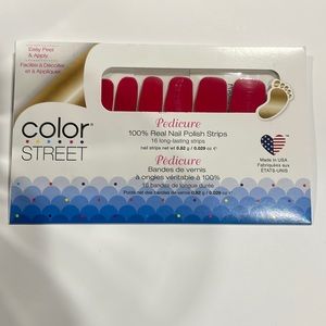 Color Street Pedicure Nail Polis Strips “Baton Rougey” NWT